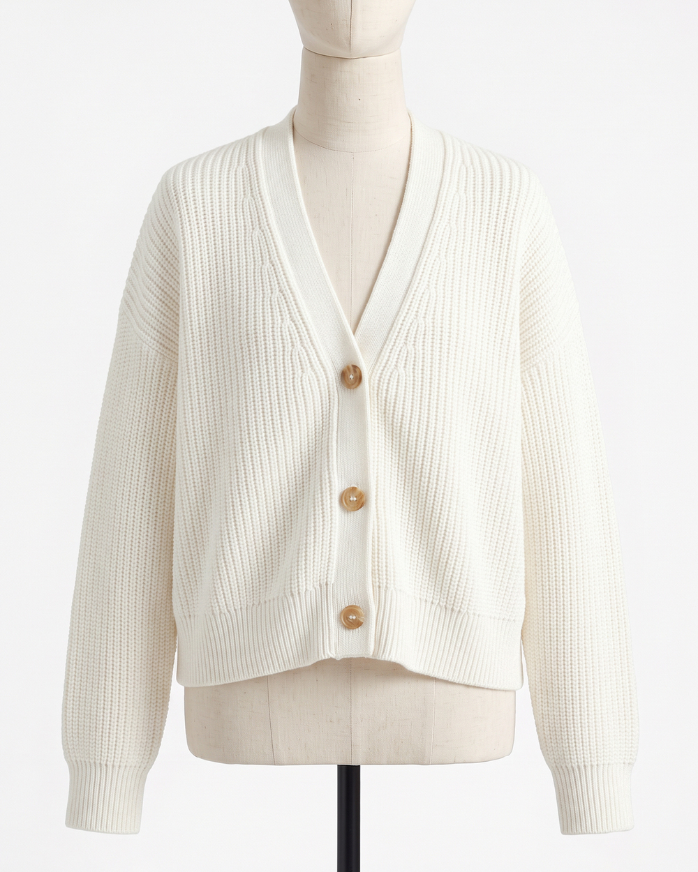 100% Organic Cotton Fisherman Boxy Cropped Cardigan